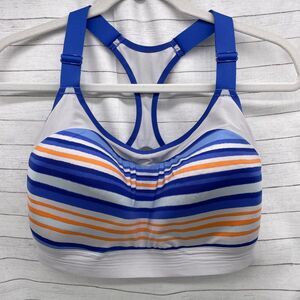 Brooks Women’s Size 36E Dare Racerback Running Sports Bra 350073 Blue Orange